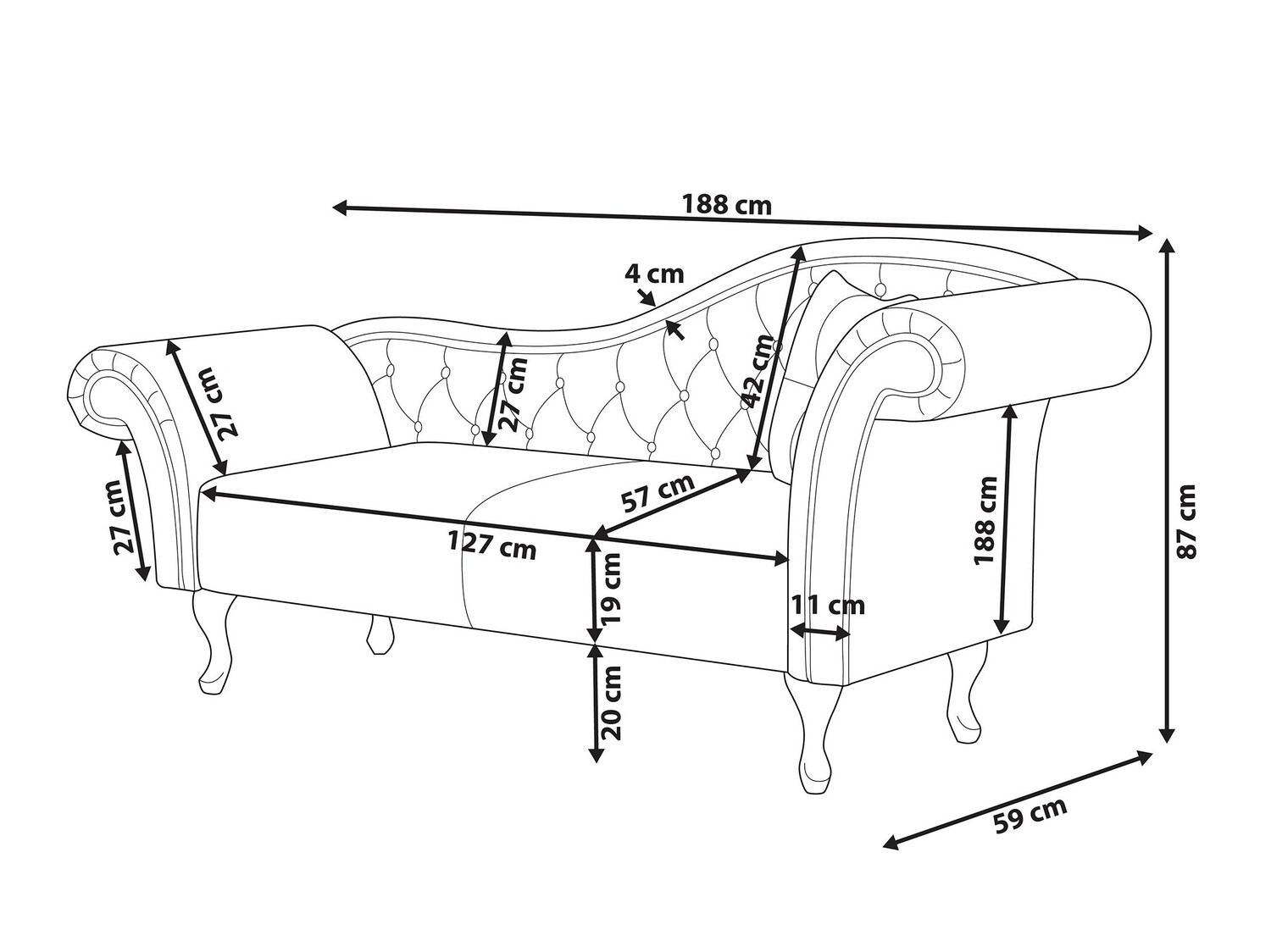 Ležaj Berwyn 420 (Siva)