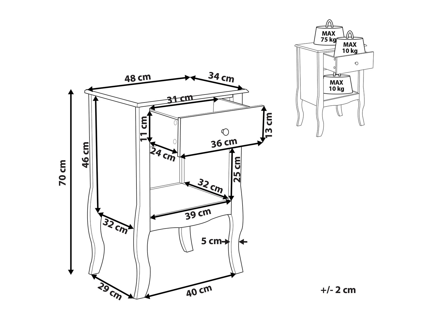 Noćni ormarić Berwyn 398