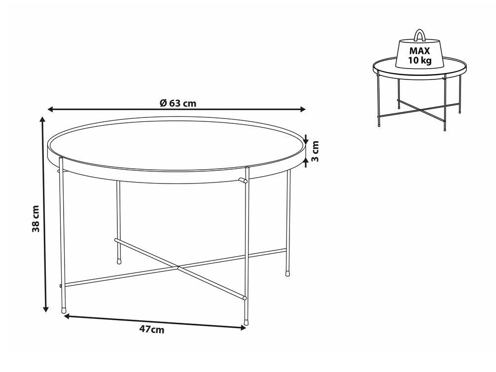 Stolić za kavu Berwyn 403 (Crna + Srebro)