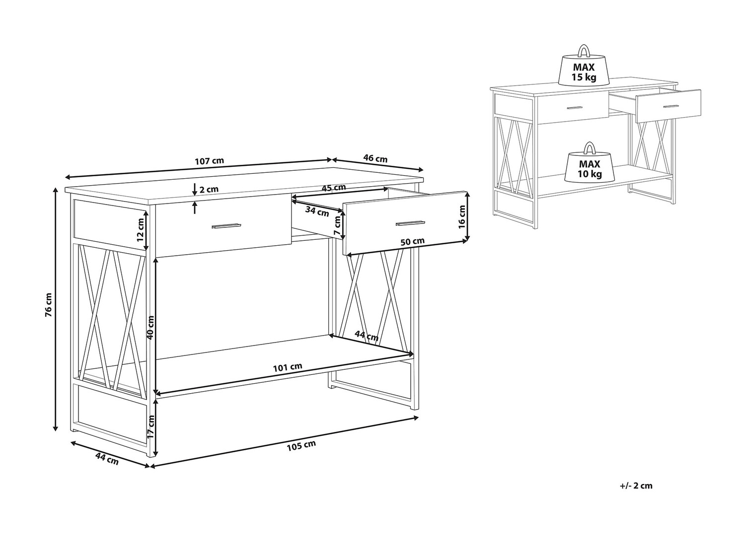 Konzolni stolić Berwyn 439 (Taupe)