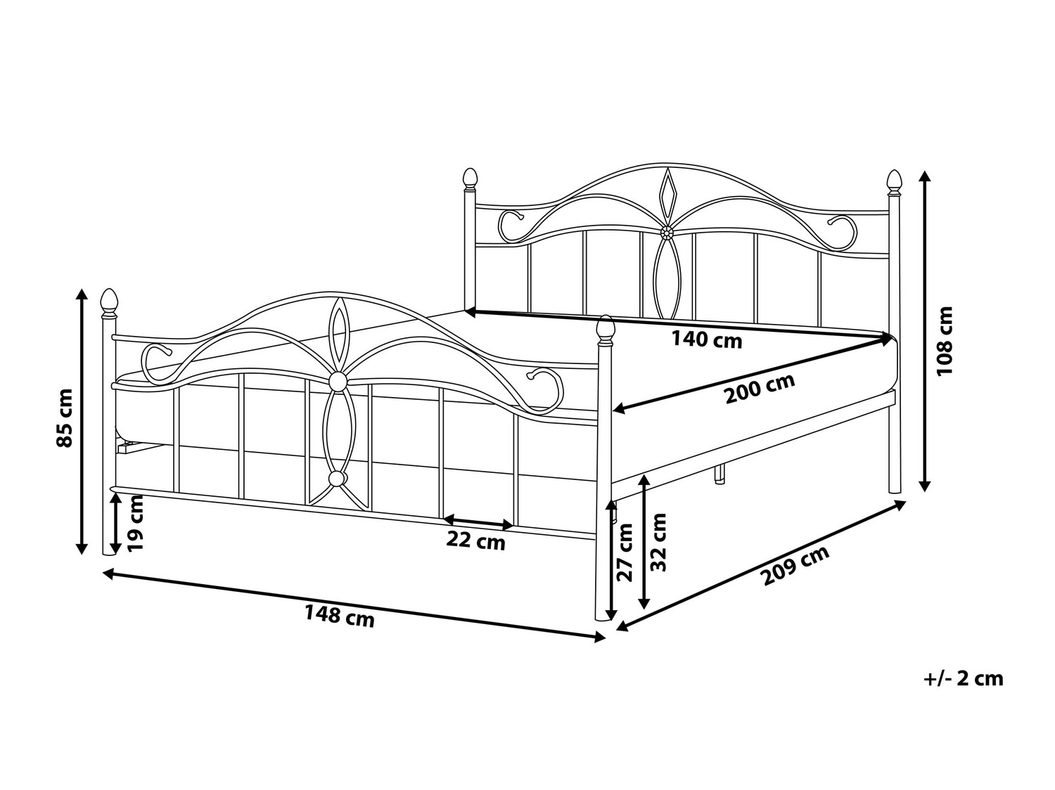 Krevet Berwyn 441 (Crna)