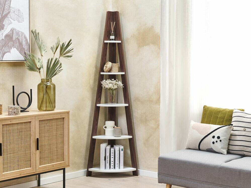 Kutna polica Berwyn 451 (Tamno drvo + Bijela)