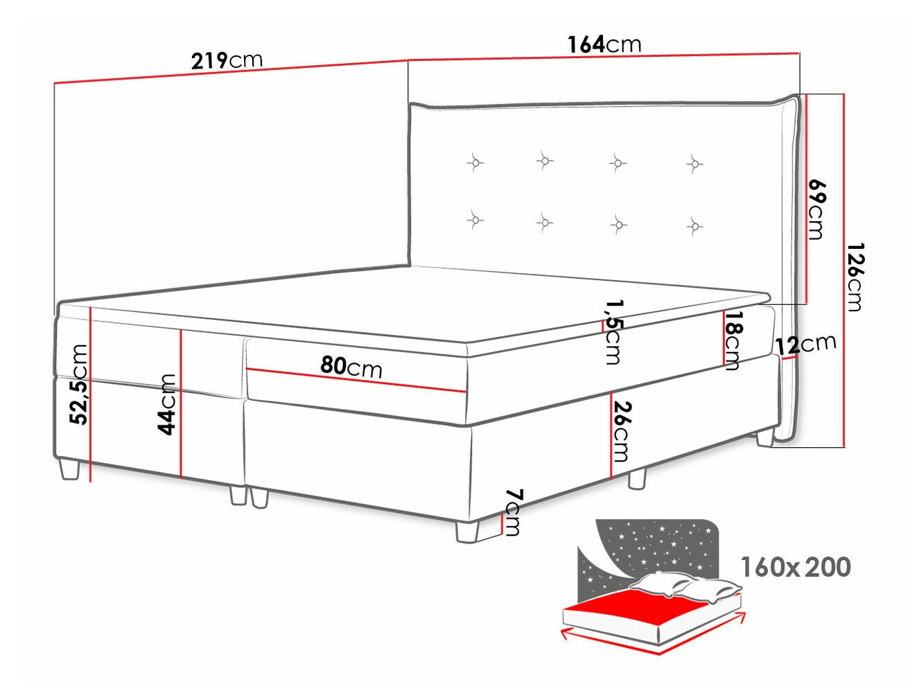 Boxspring krevet Titulus (Uttario Velvet 2955)