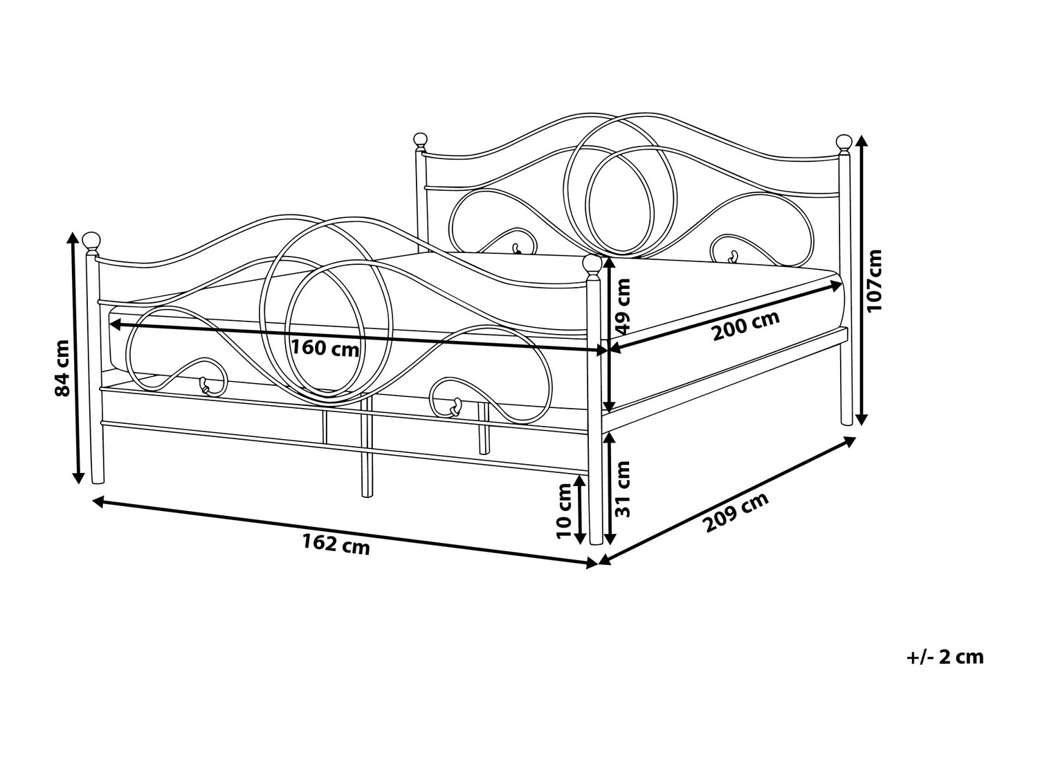 Krevet Berwyn 458 (Bijela)