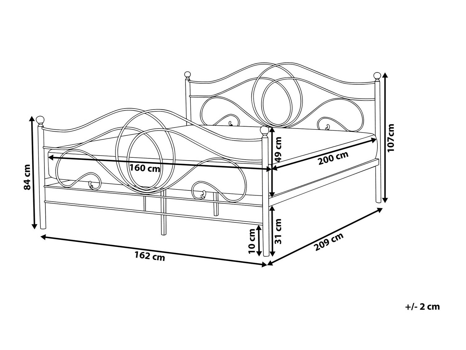 Krevet Berwyn 458 (Crna)
