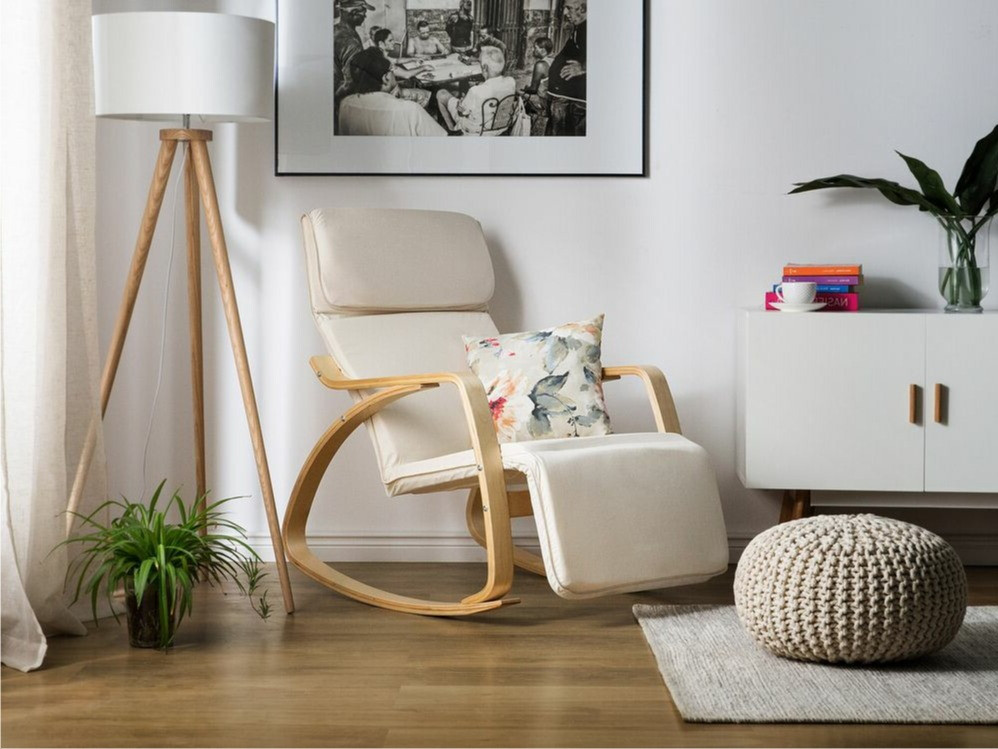 Stolica za ljuljanje Berwyn 463 (Bež + Svijetlo drvo)