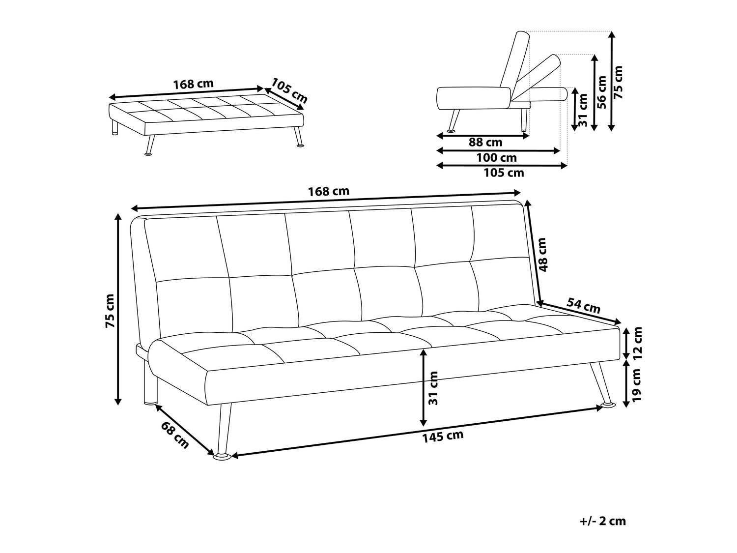 Kauč na razvlačenje Berwyn 477 (Bež)