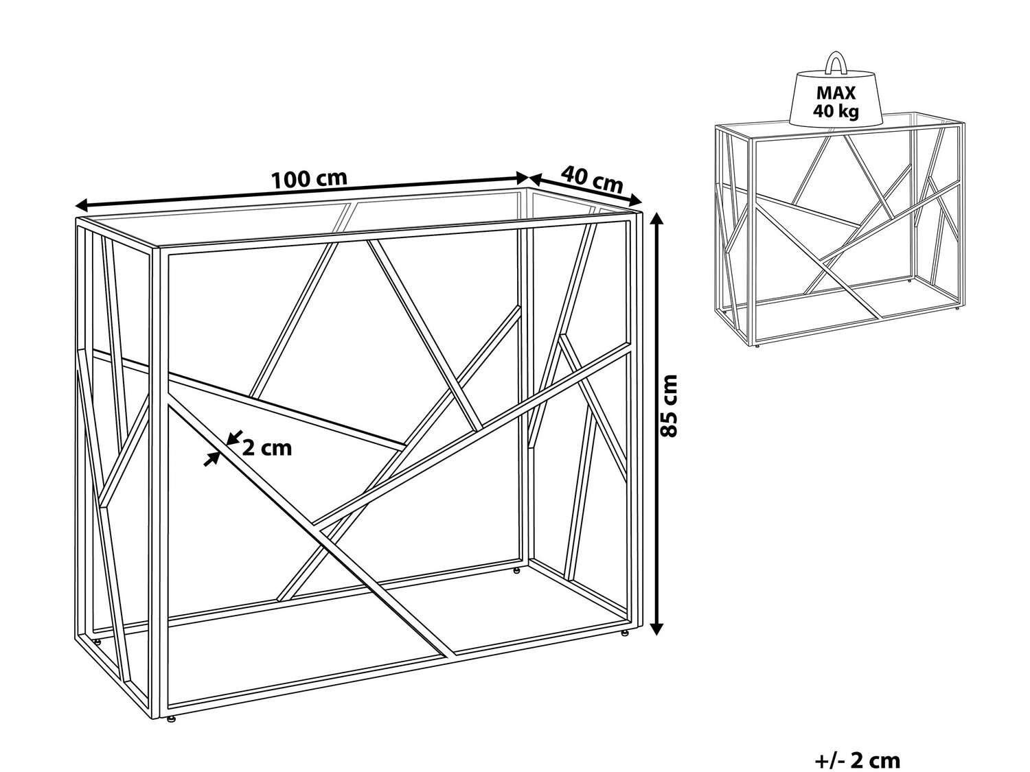 Konzolni stolić Berwyn 484 (Srebrna)
