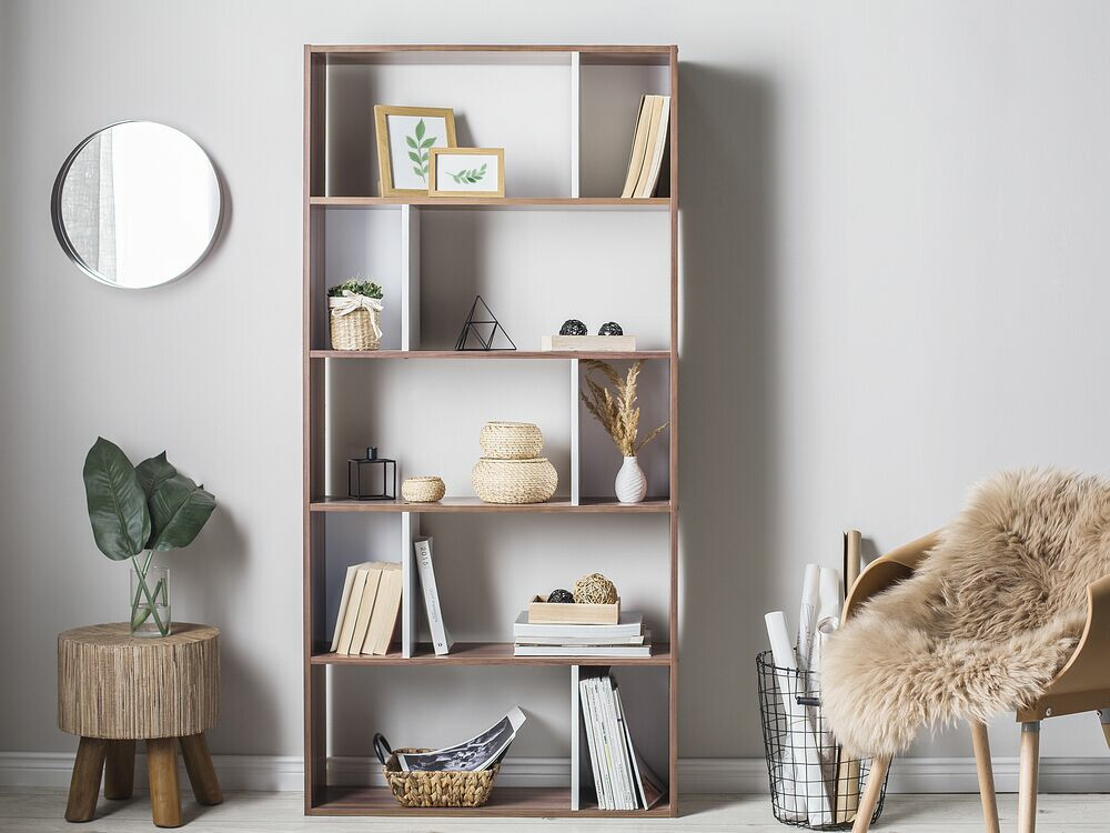 Polica Berwyn 480 (Tamno drvo + Bijela)