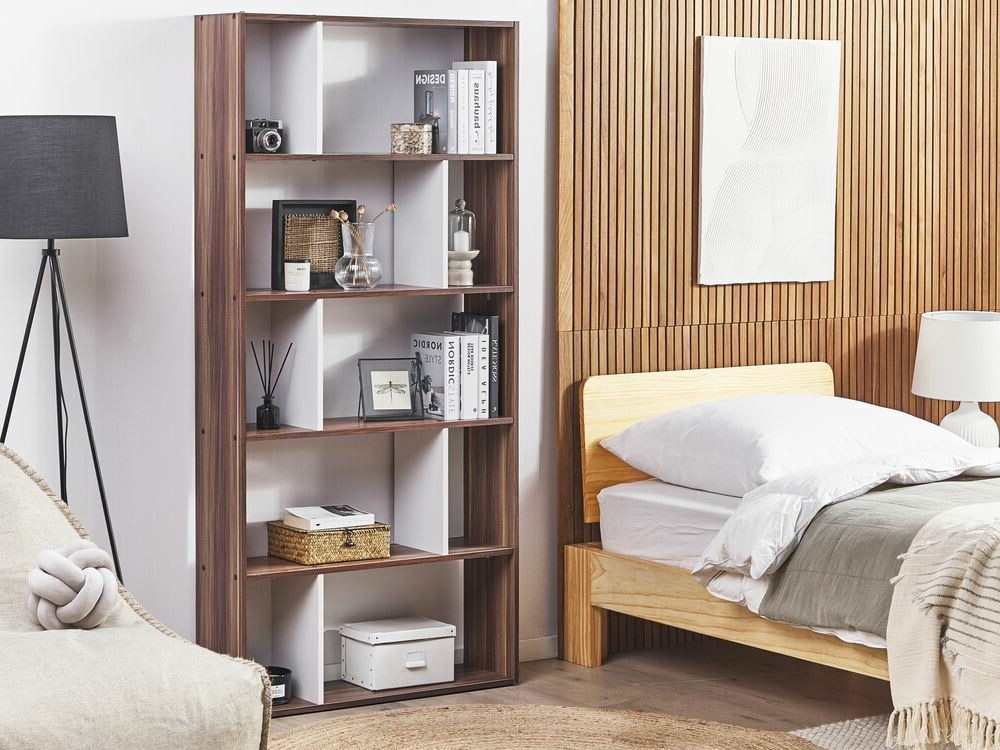 Polica Berwyn 480 (Tamno drvo + Bijela)