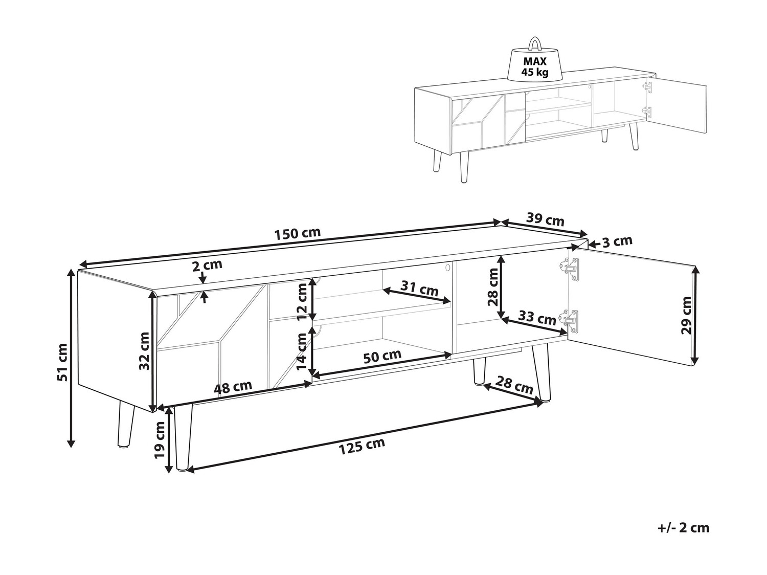 TV stol Berwyn 499 (Tamno drvo)