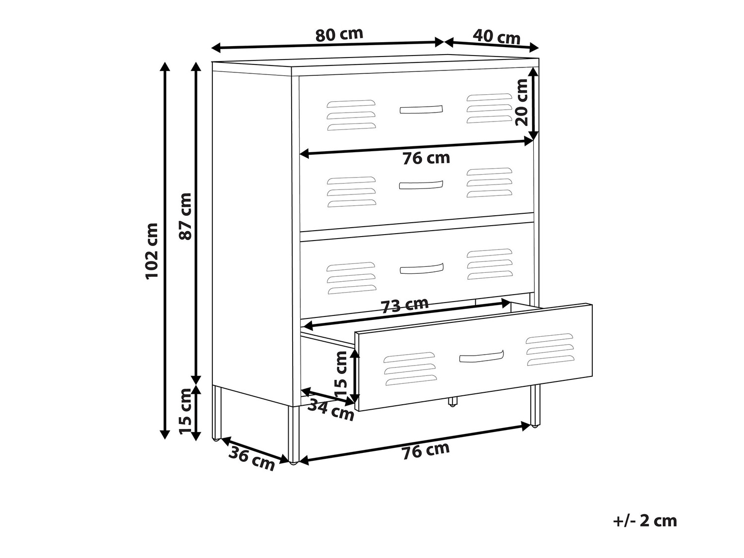 Komoda Sovelu 100 (Crvena)
