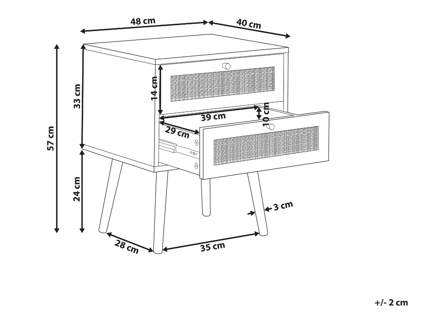 Noćni ormarić Velevaro 100
