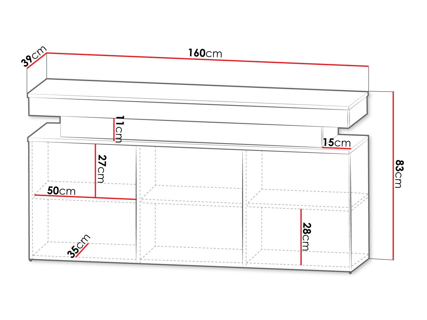 Ormarić Monfero 101 (Crna + Sjajno crna)