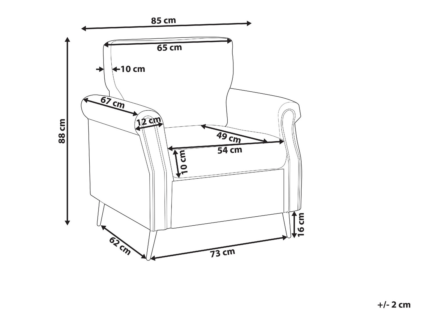 Fotelja Berwyn 546 (Bijela)