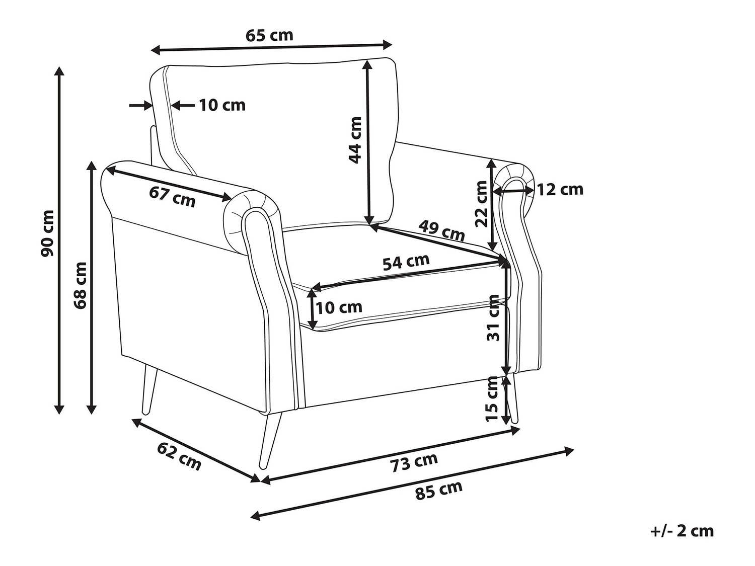 Fotelja Berwyn 546 (Siva)