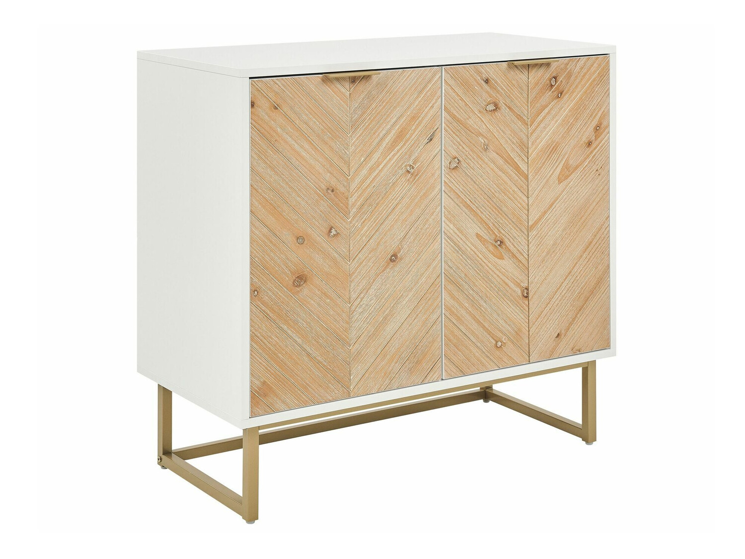 Ormarić Berwyn 542 (Svijetlo drvo + Bijela + Zlatna)