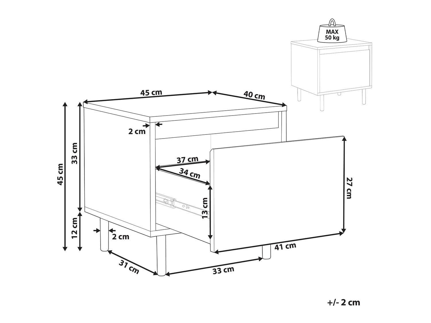 Noćni ormarić Berwyn 551