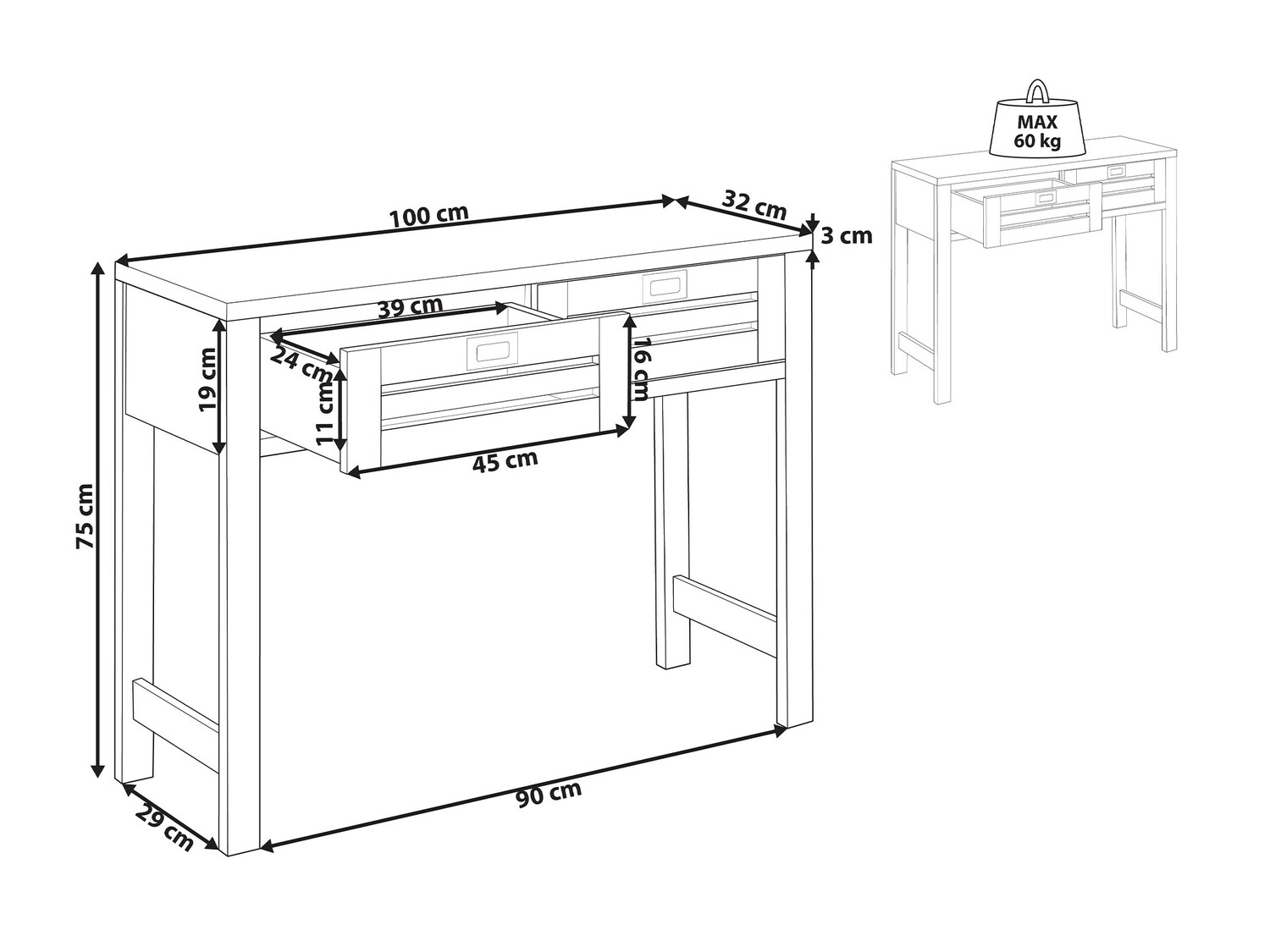 Konzolni stolić Berwyn 571