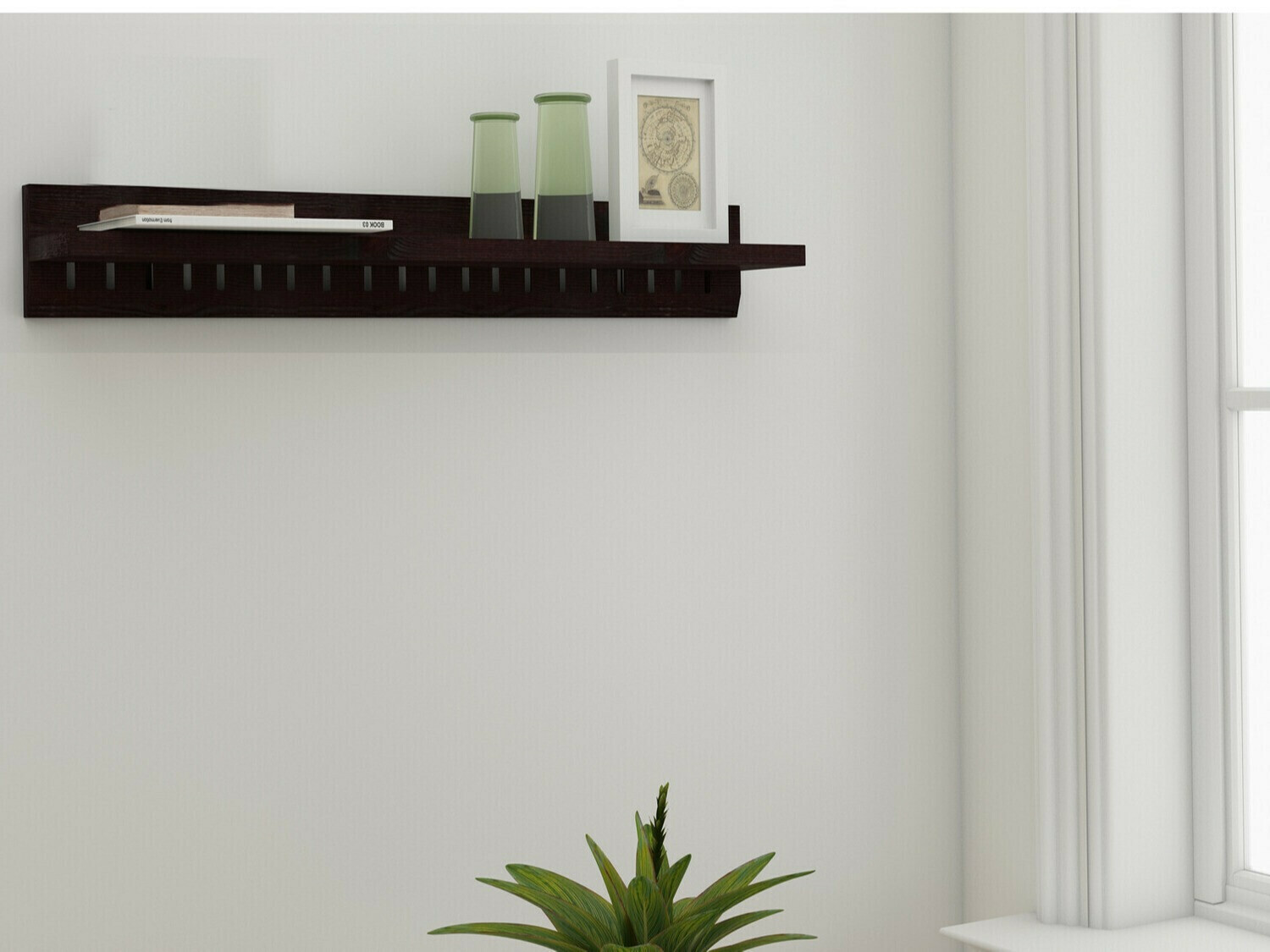 Zidna polica Elbelba 108 (Tamno smeđa)