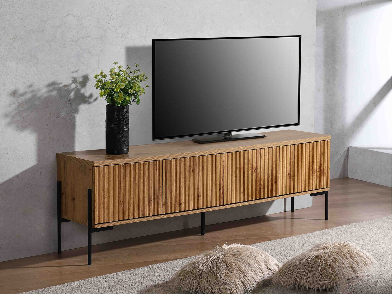 TV stol Denton 1188 (Crna + Hrast Wotan)