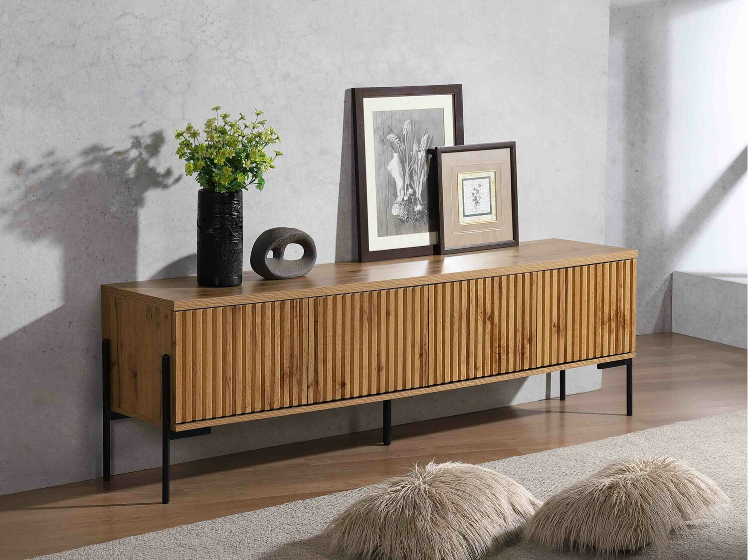 TV stol Denton 1188 (Crna + Wotan hrast)