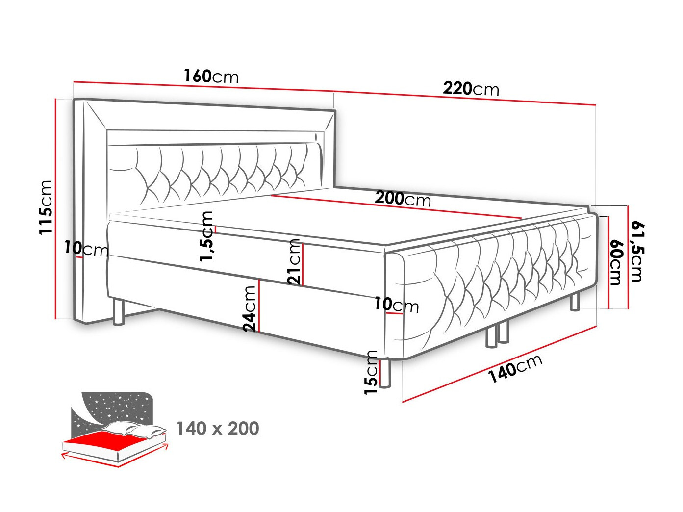 Boxspring krevet Aura I
