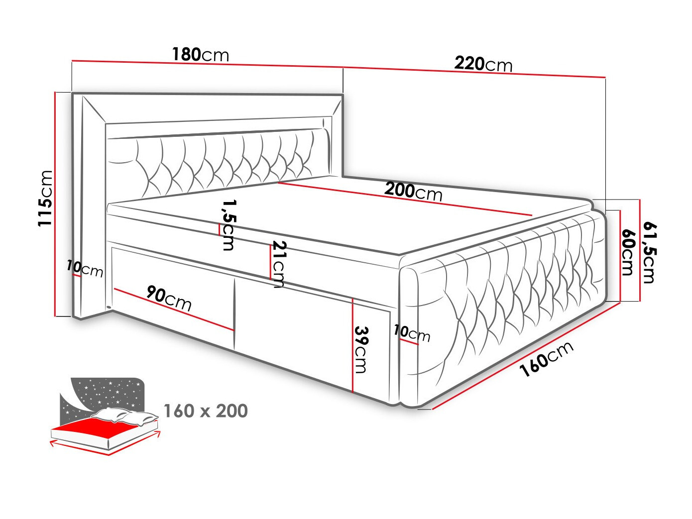 Boxspring krevet Aura III