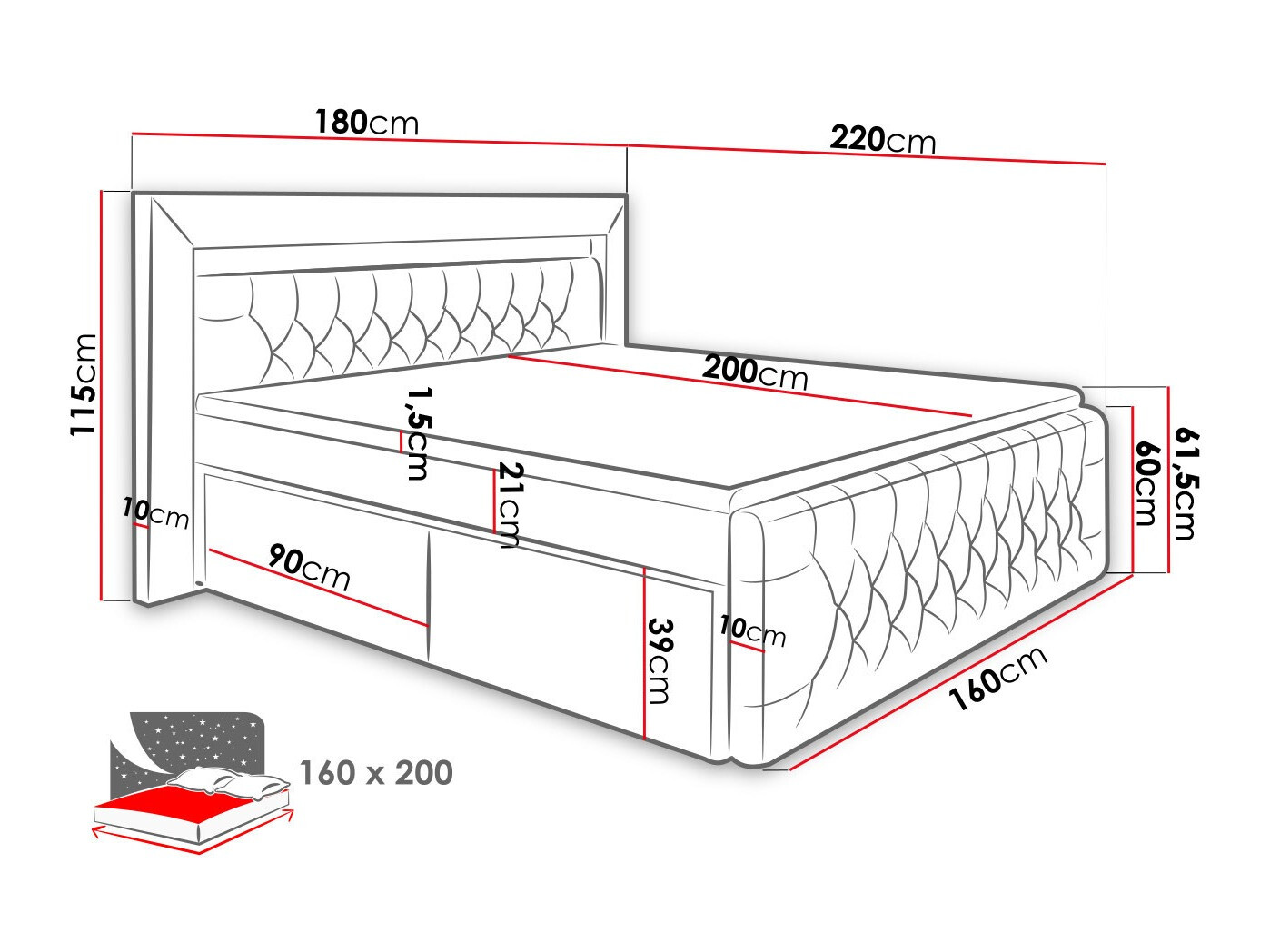Boxspring krevet Aura III