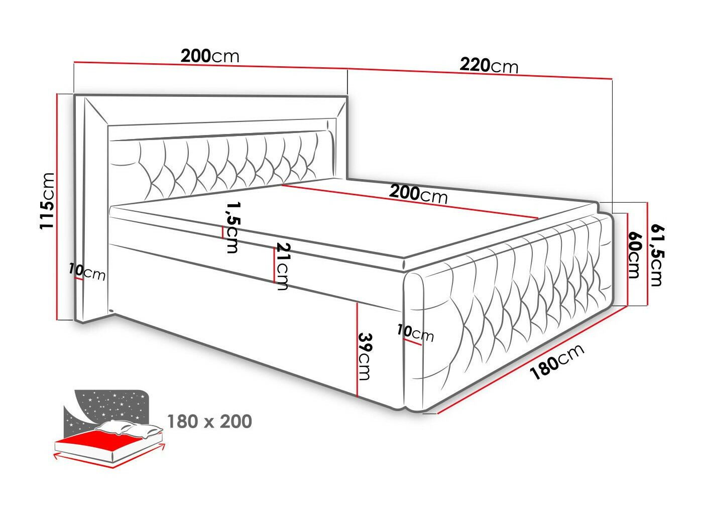 Boxspring krevet Aura