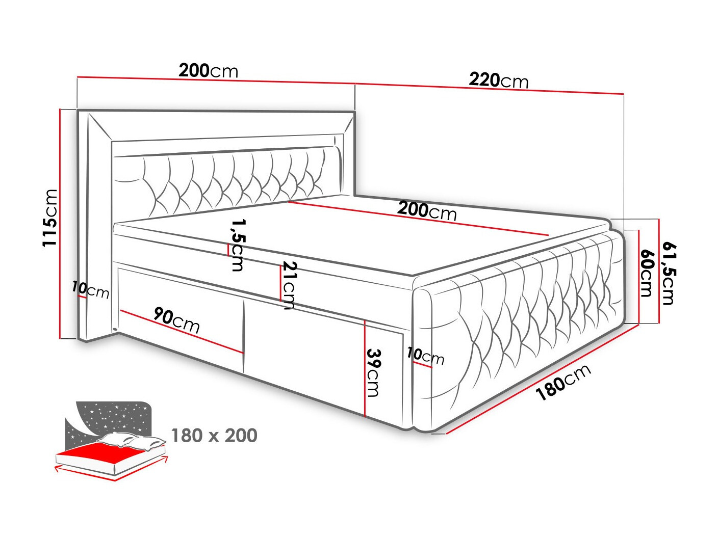 Boxspring krevet Nashville 131