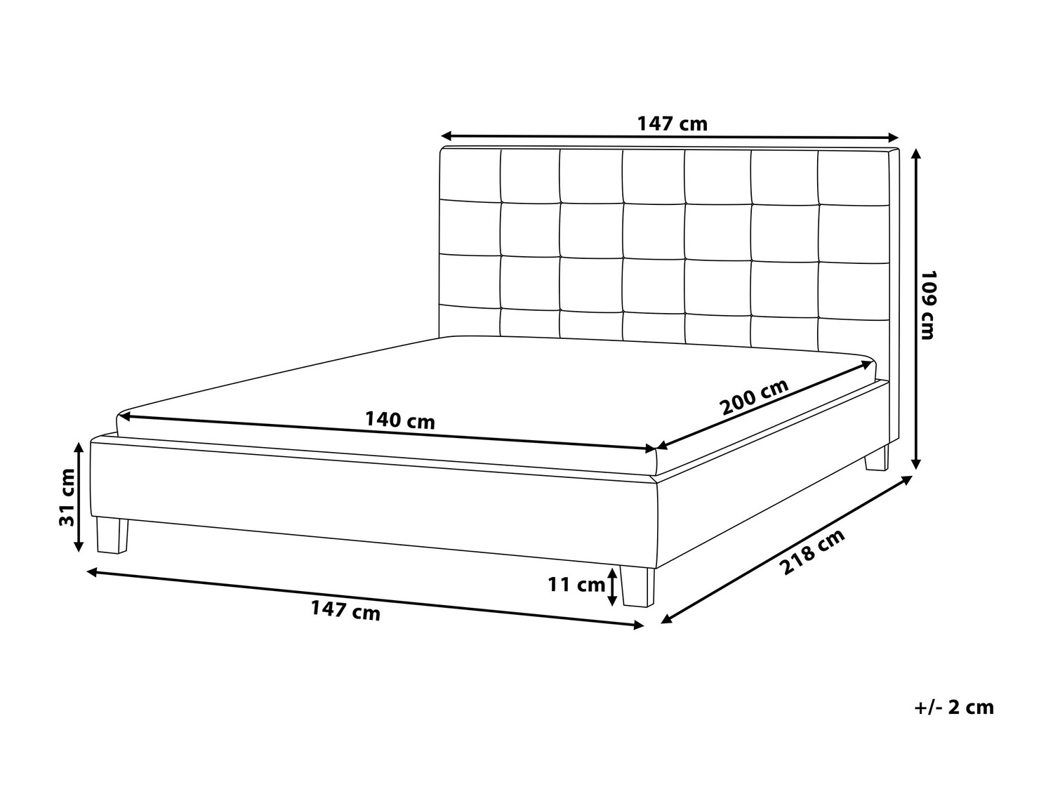 Krevet Berwyn 592 (Tamno siva)