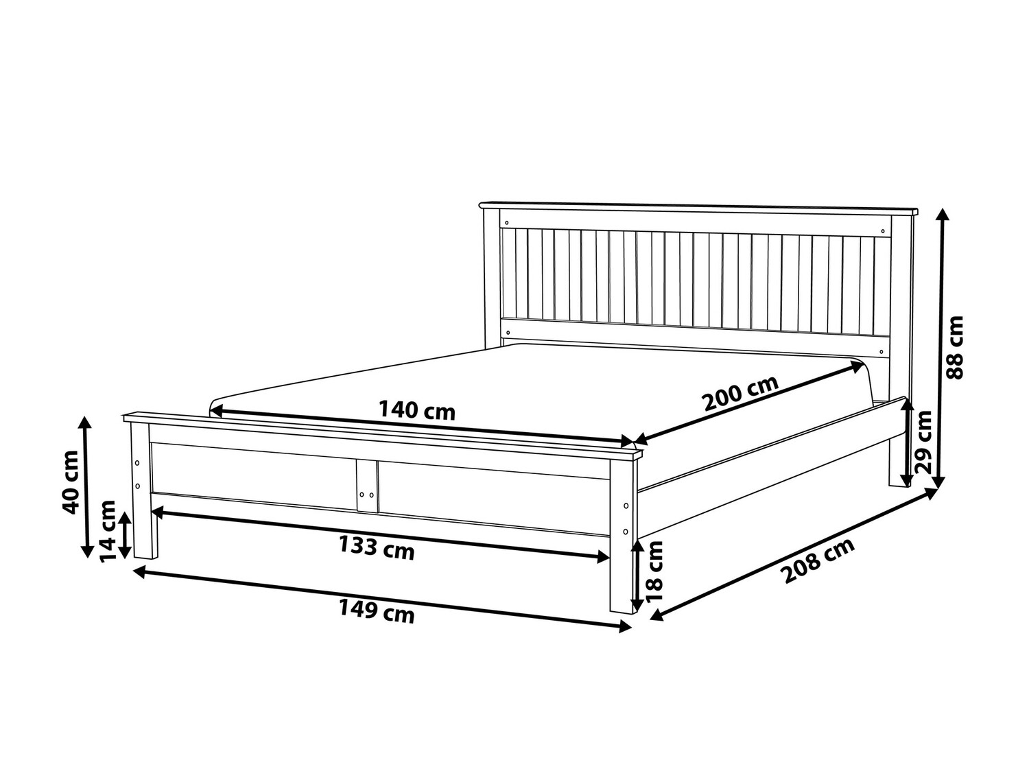 Krevet Berwyn 600 (Siva)