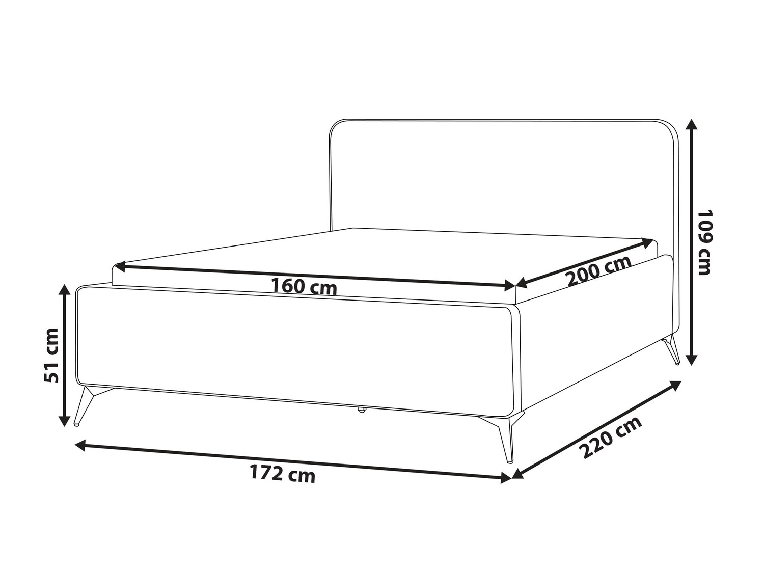 Krevet Berwyn 601 (Svijetlo siva)