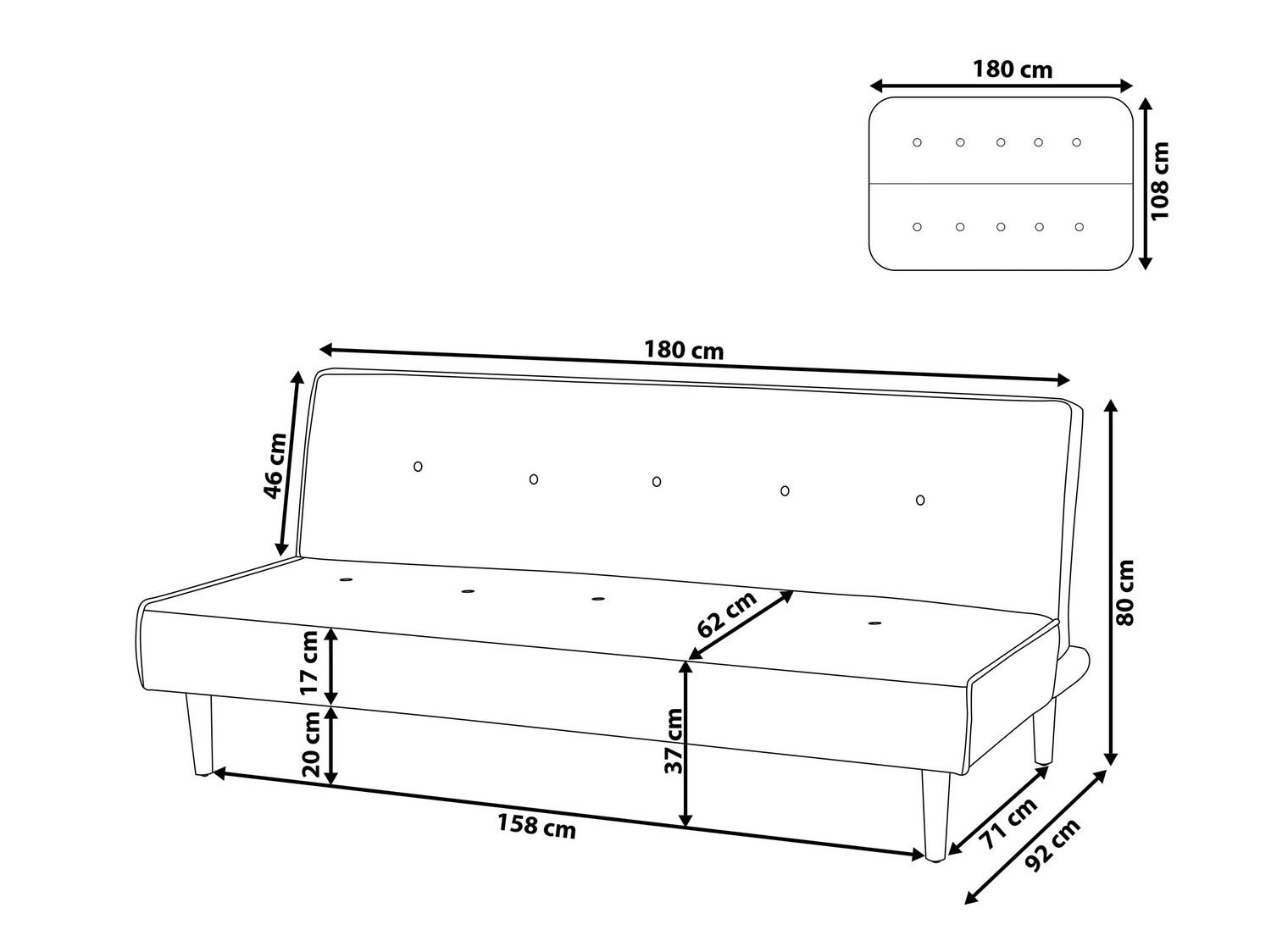 Kauč na razvlačenje Berwyn 608 (Svijetlo siva)