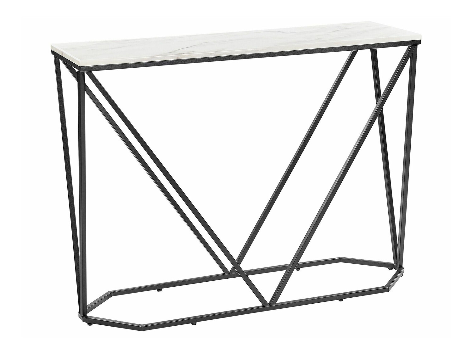 Konzolni stolić Berwyn 615 (Crna + Bijeli mramor)