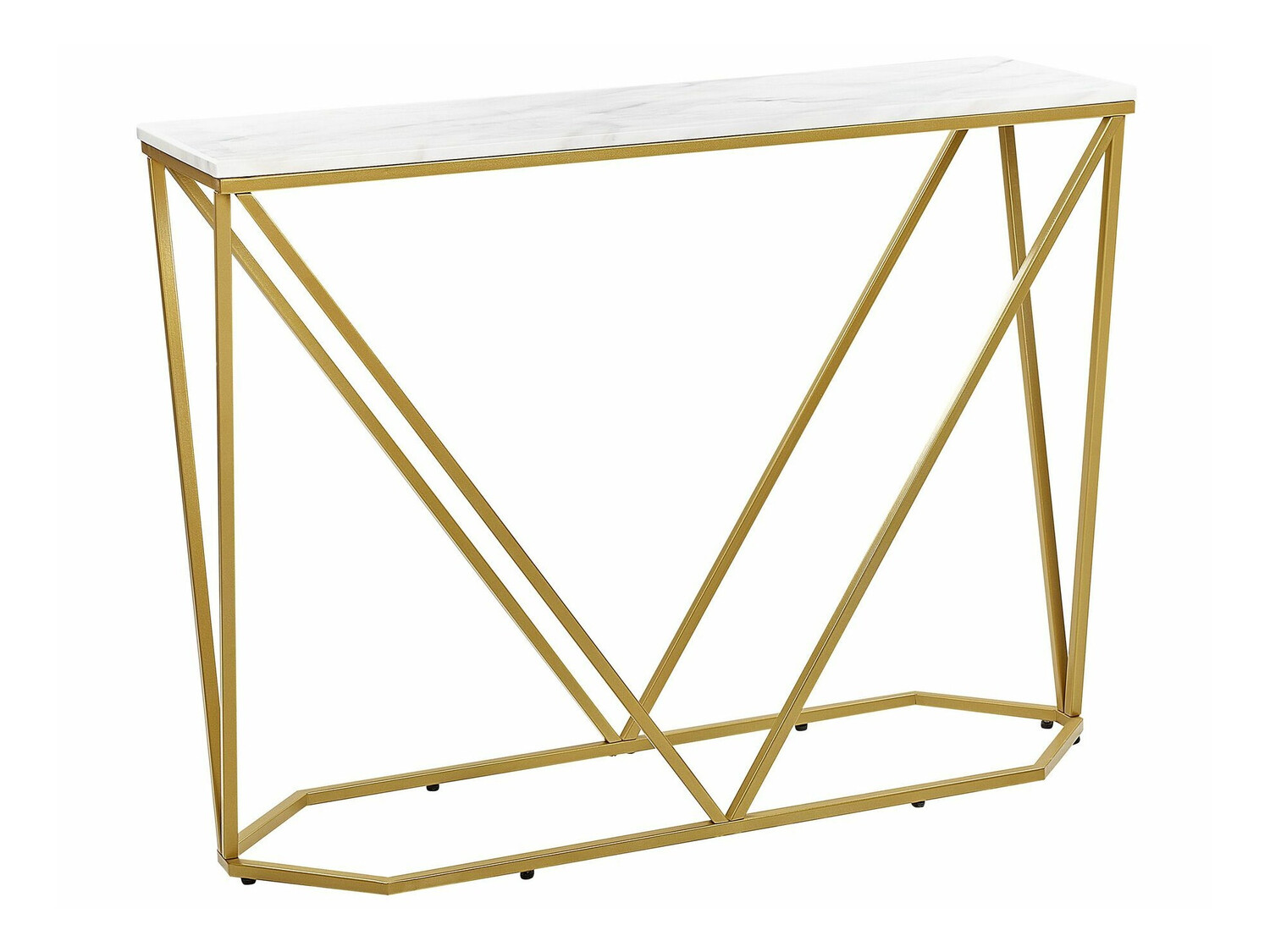 Konzolni stolić Berwyn 615 (Zlatna + Bijeli mramor)