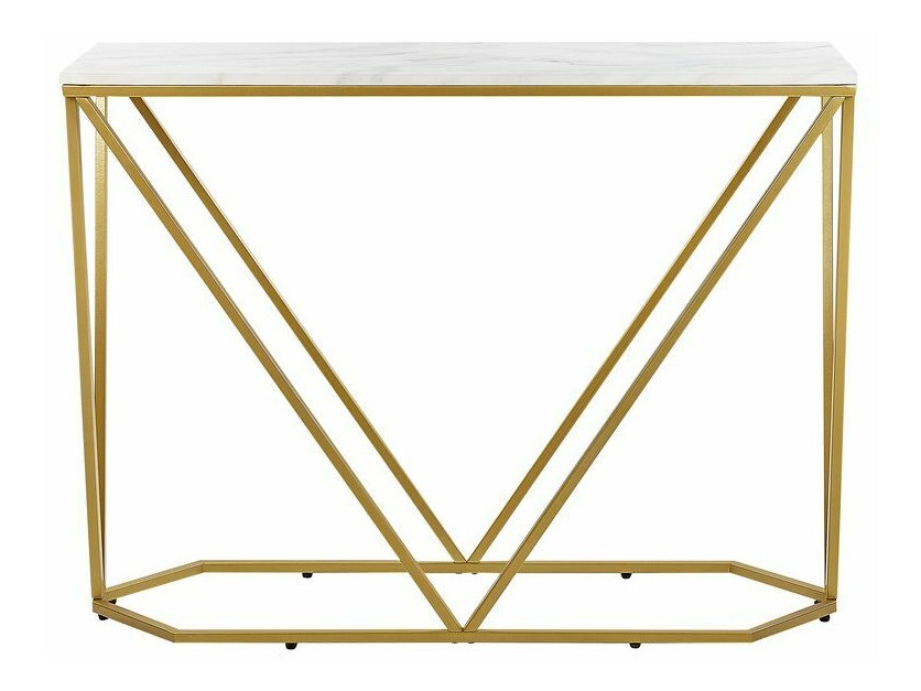 Konzolni stolić Berwyn 615 (Zlatna + Bijeli mramor)