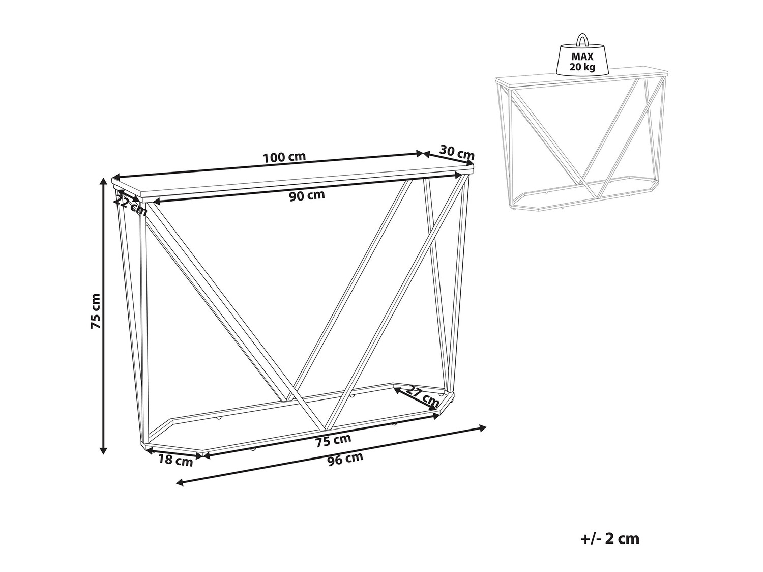 Konzolni stolić Berwyn 615 (Zlatna + Bijeli mramor)