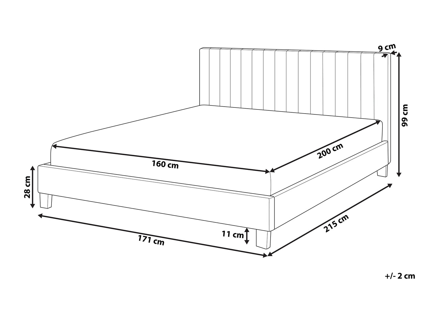 Krevet Berwyn 606 (Svijetlo siva)