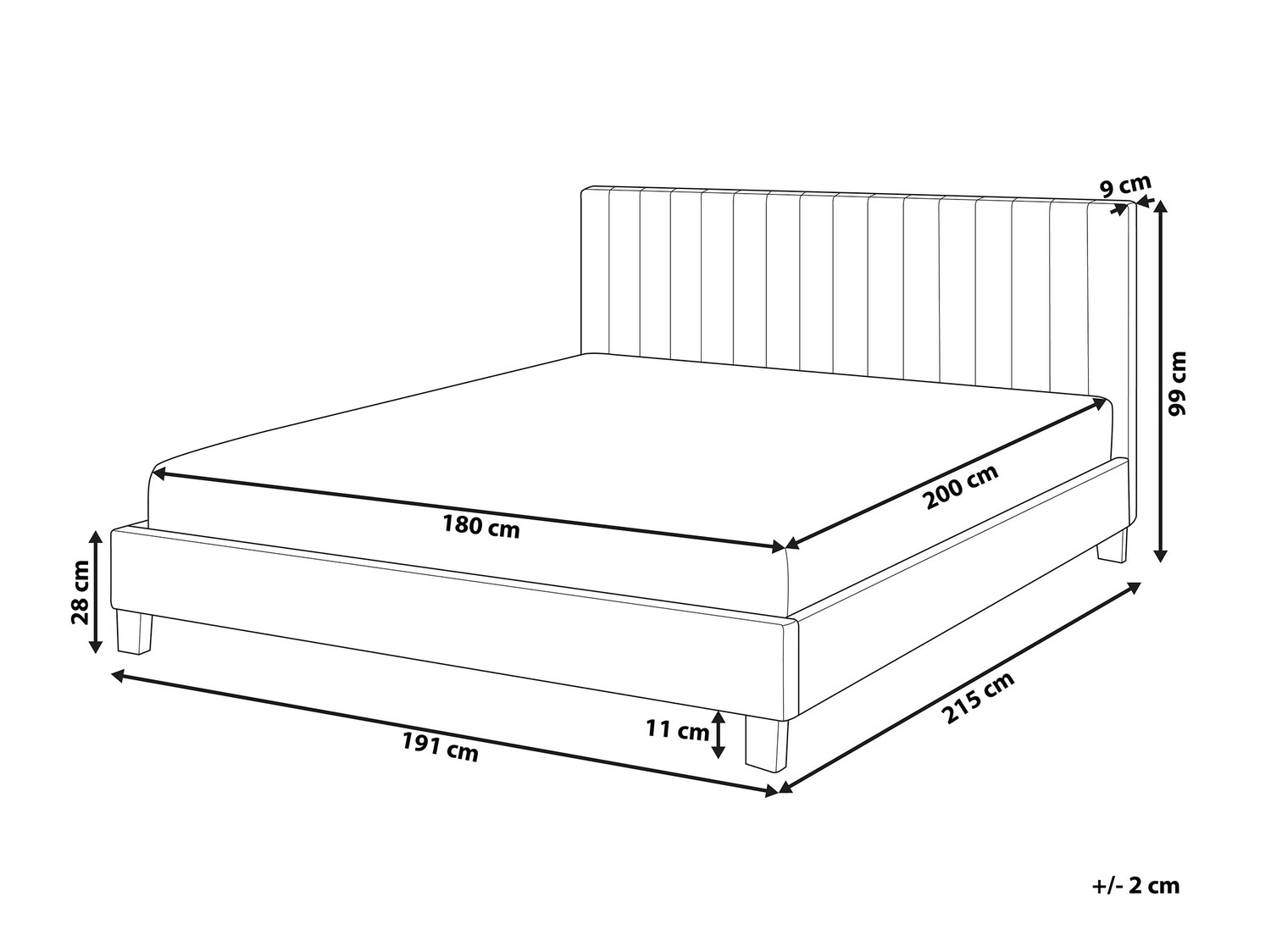 Krevet Berwyn 606 (Svijetlo siva)