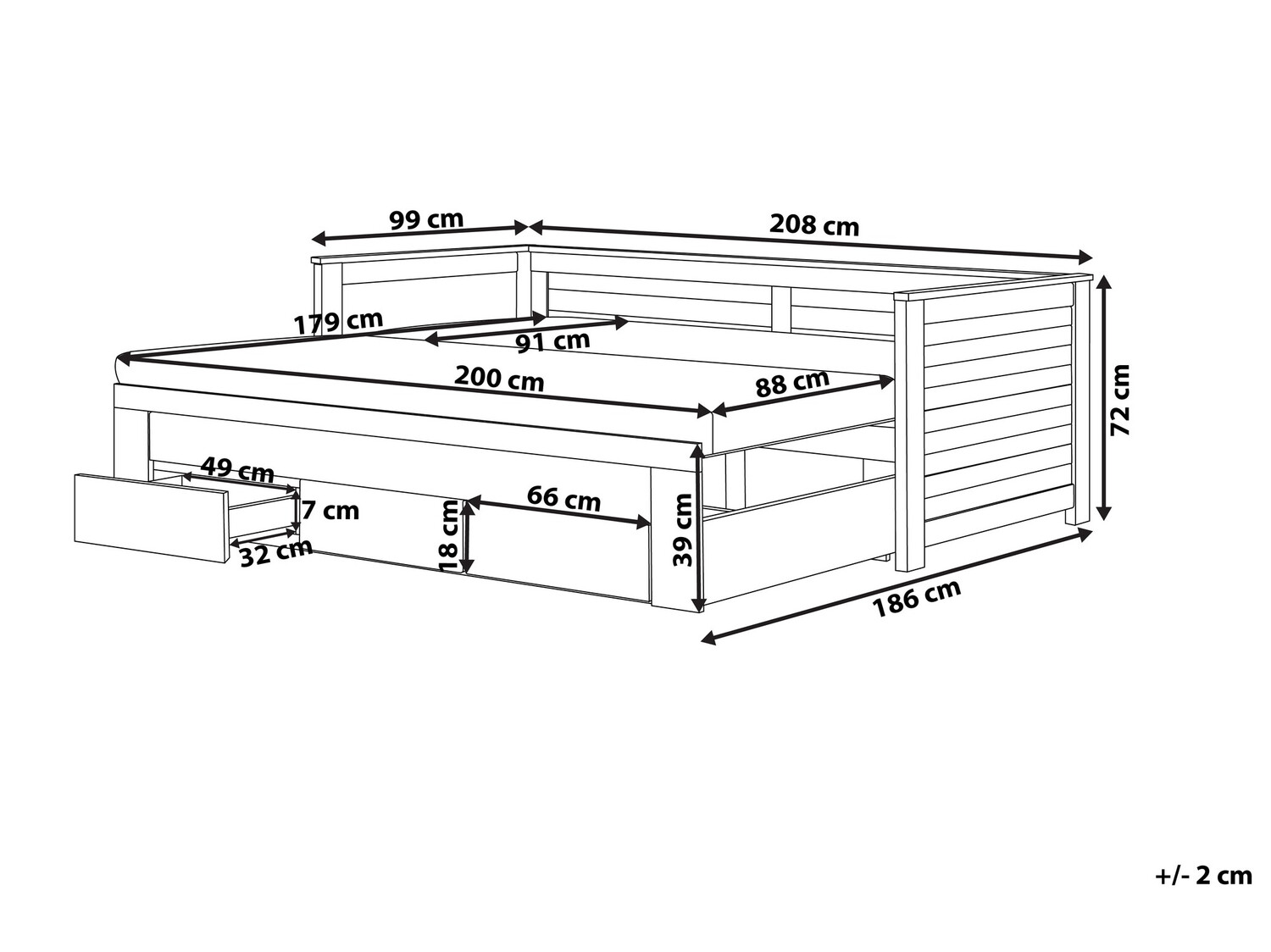 Krevet Berwyn 607 (Smeđa)