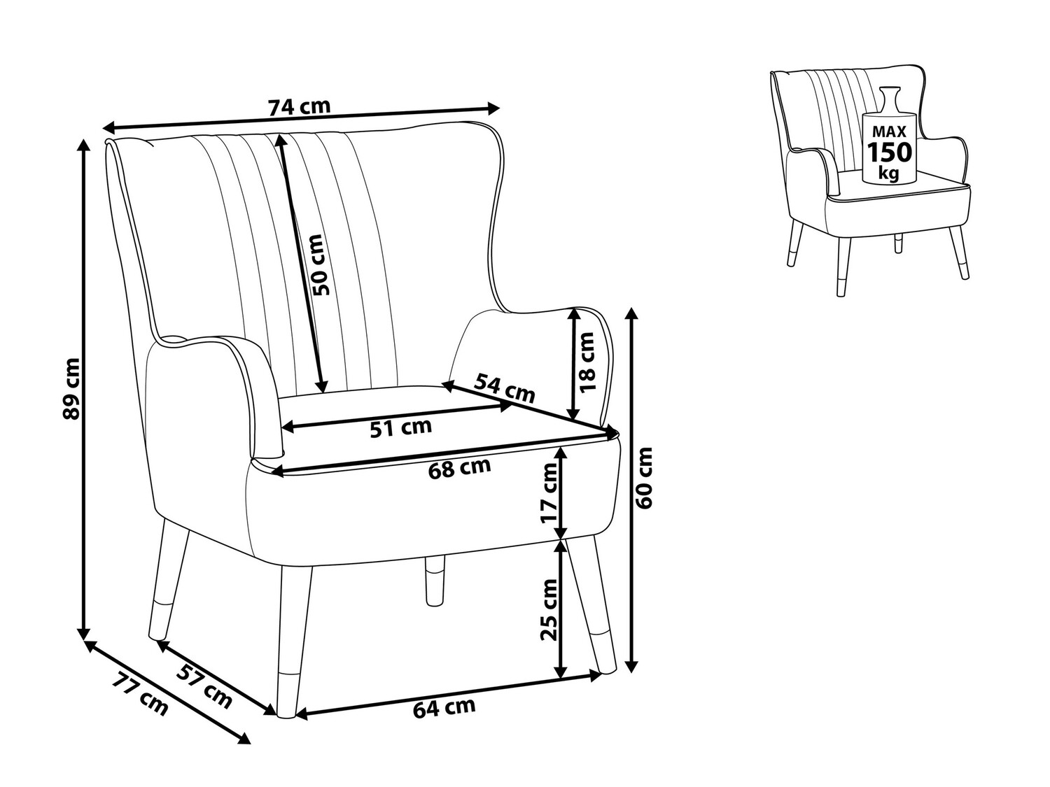 Fotelja Berwyn 618 (Zelena)