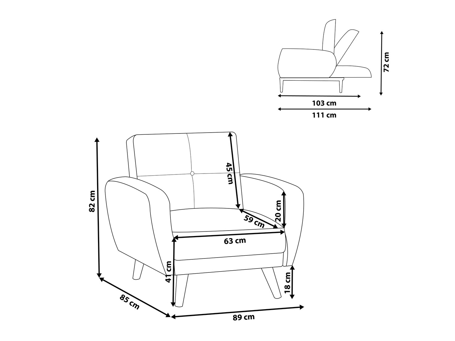 Fotelja Etlivi 101 (Crna)