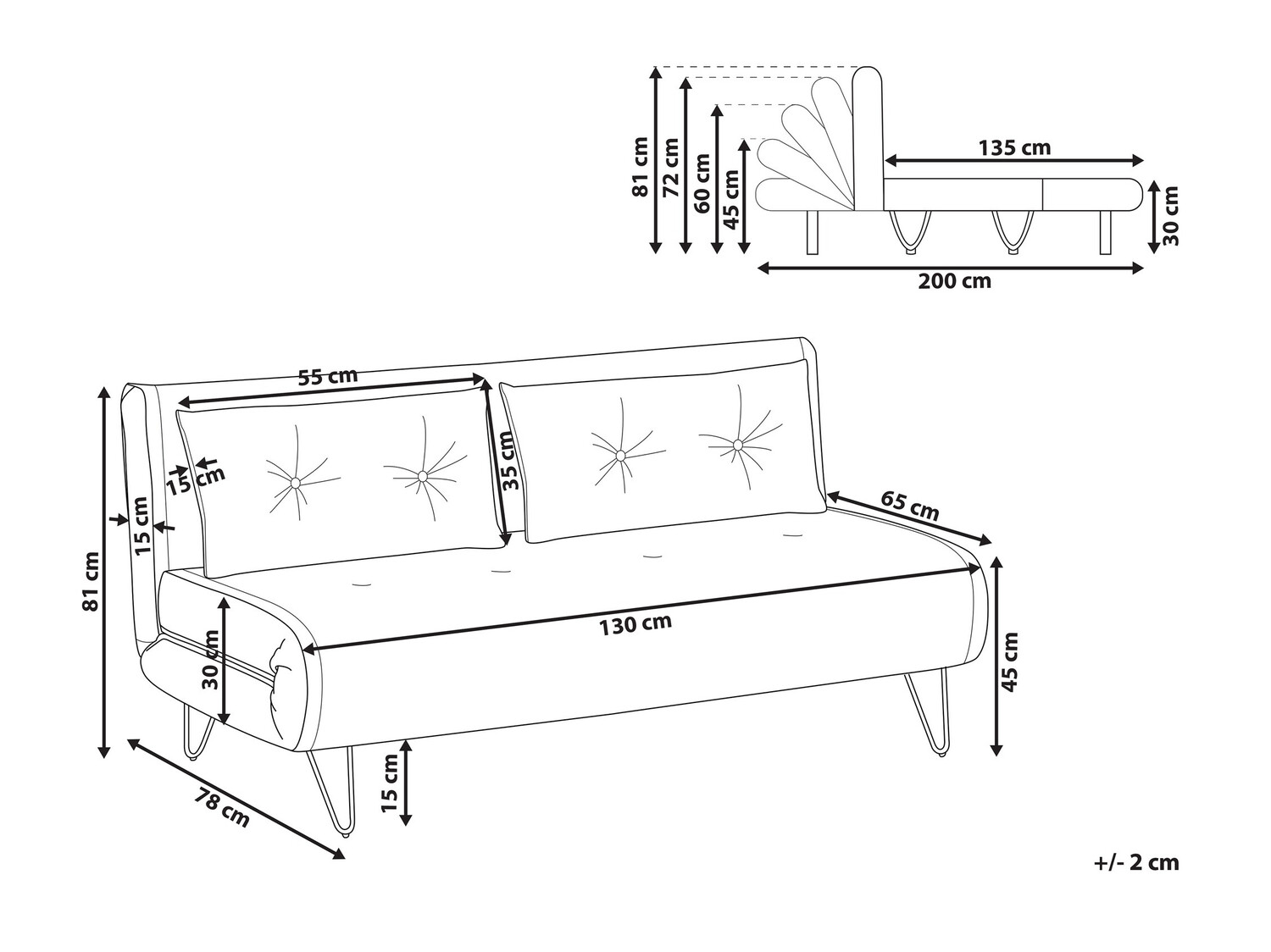 Kauč na razvlačenje Berwyn 641 (Plava)