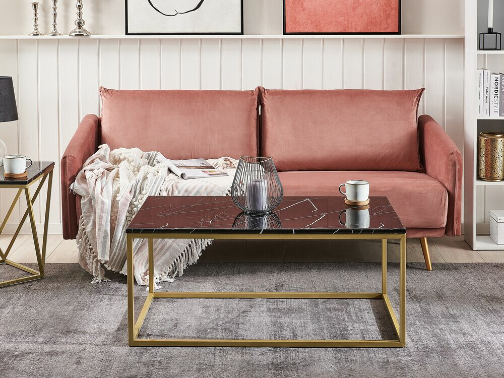 Stolić za kavu Berwyn 638 (Zlatna + Crni mramor)