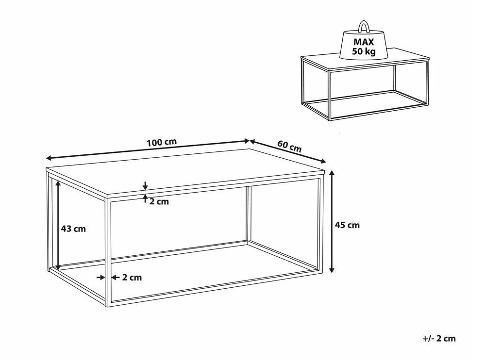 Stolić za kavu Berwyn 638 (Zlatna + Crni mramor)