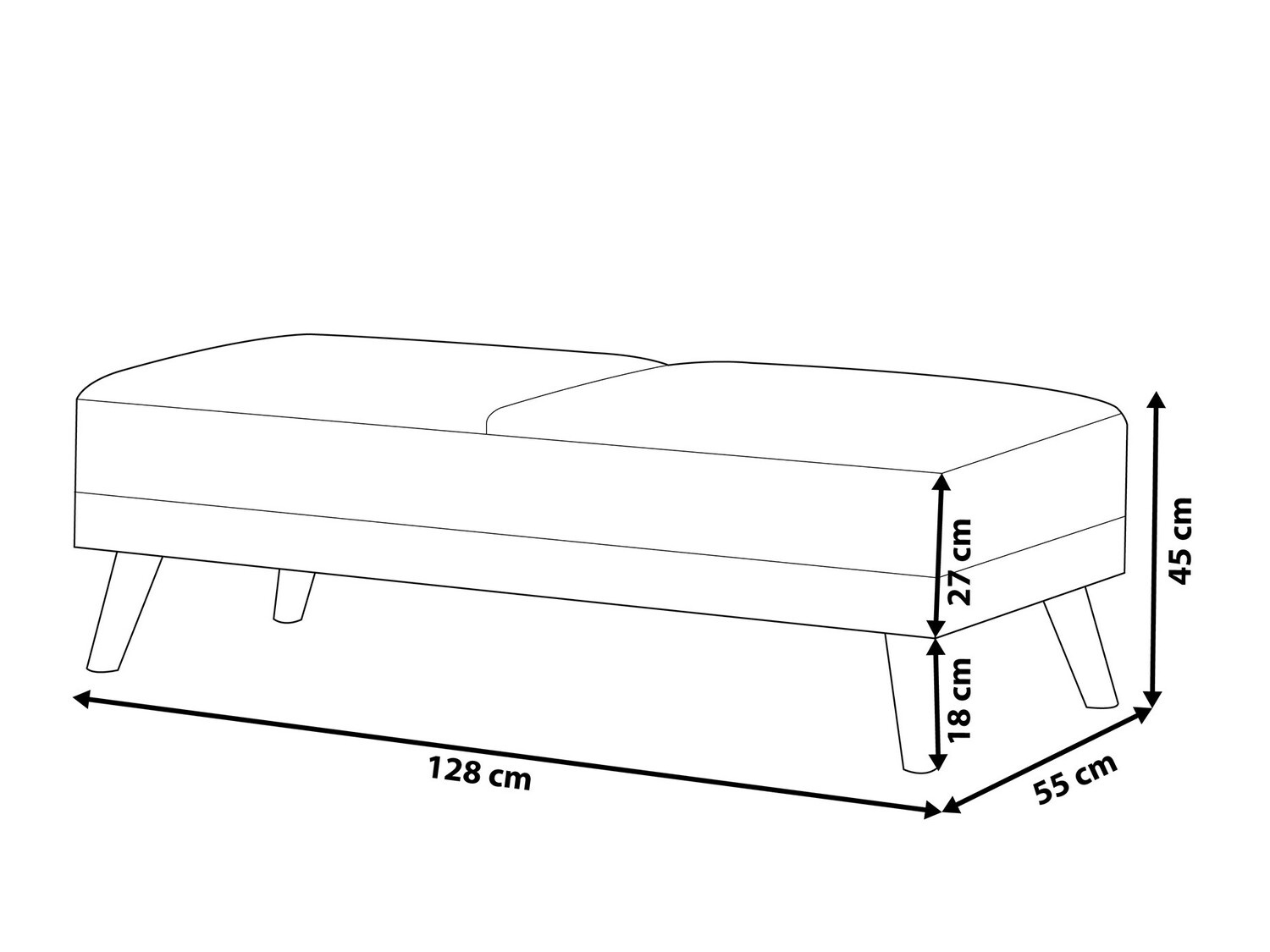 Tapecirana klupa Etlivi 100 (Crna)