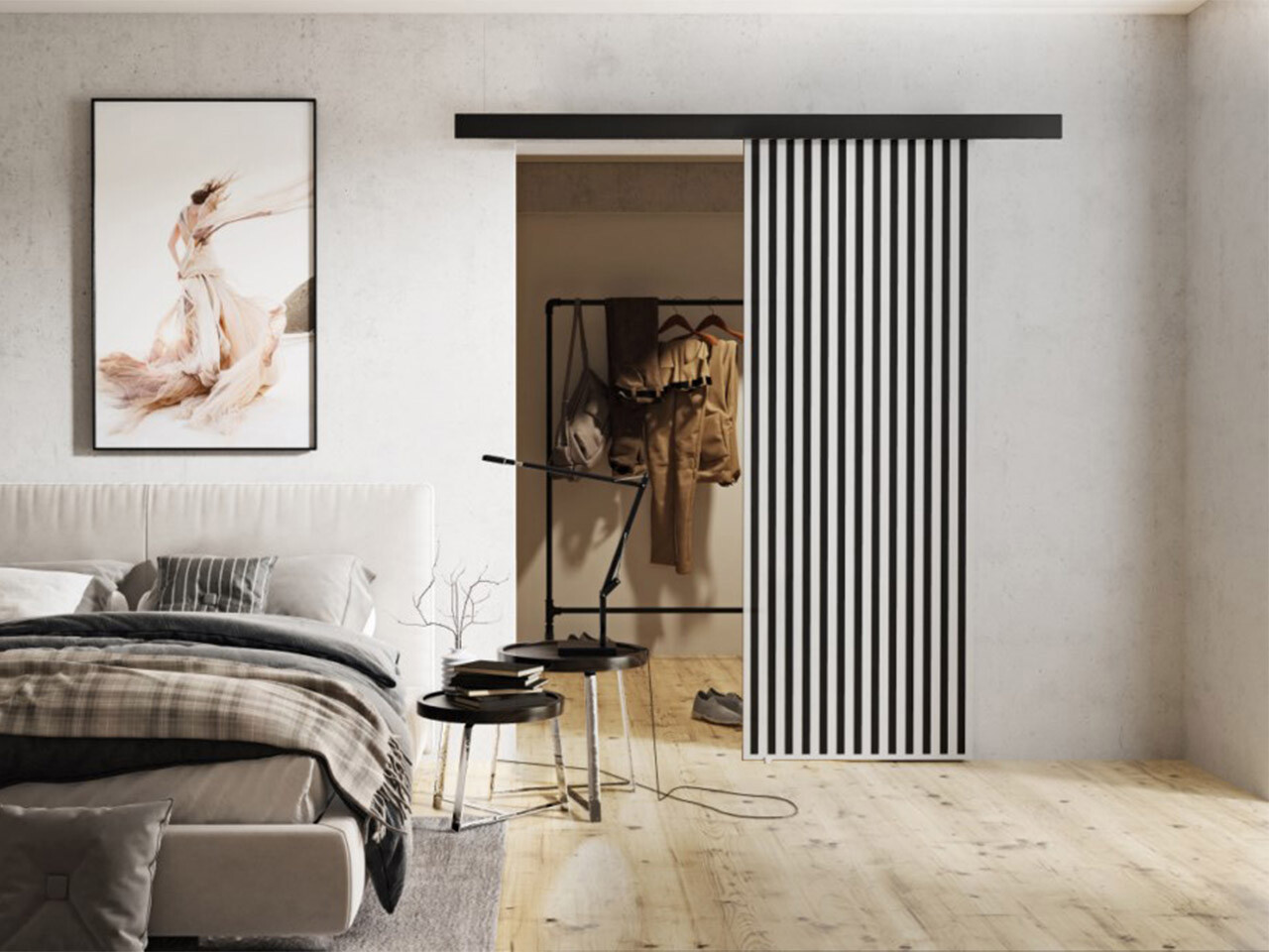 Klizna vrata Dover 201 (Bijela + Crna)