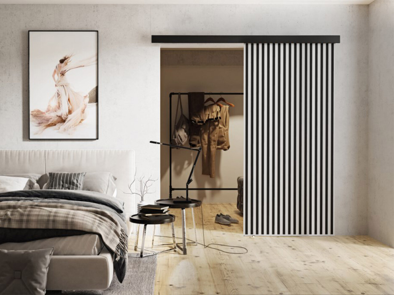 Klizna vrata Dover 203 (Bijela + Crna)